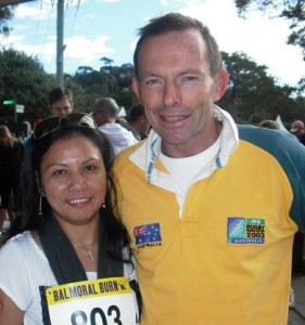 Venus Priest and Liberal Party leader Tony Abbott