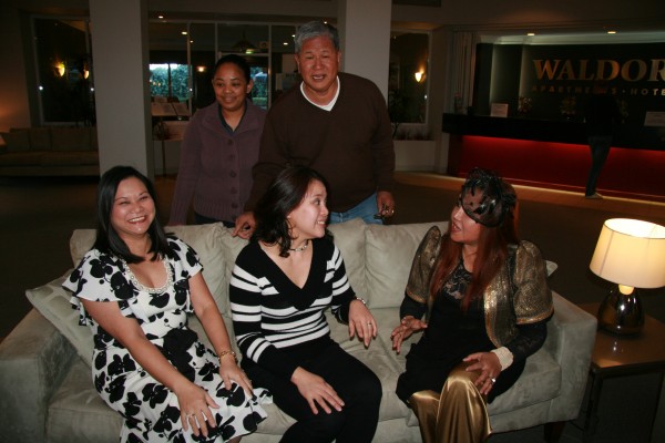 L-R: (sitting) Aileen Vidal Reardon, Maria Gonzalez and Neria Soliman. (standing) Sheila Constantino and Eduardo Delaguiado.