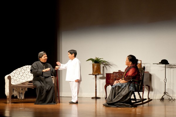 The young Jose 'Pepe' Rizal with Father Lopez and his mom Photo: Craig Peihopa