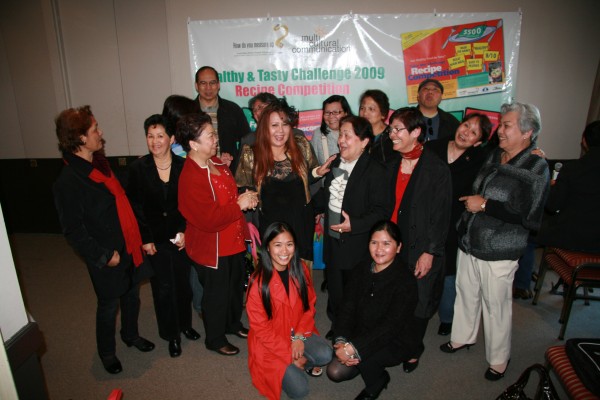 Members of the Philippine Australian Community Services Inc. (PACSI) who came to support the launch and Filipino winner, Neria Soliman.